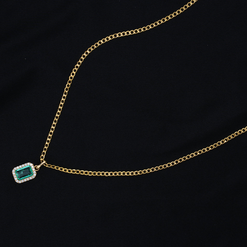 Dije de Esmeralda Natural Colombiana en Oro 18K (Solo el Dije)