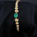 Pulsera Tejida en Oro 18K con Esmeralda Natural de Muzo