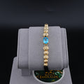 Pulsera Tejida en Oro 18K con Topacio Natural