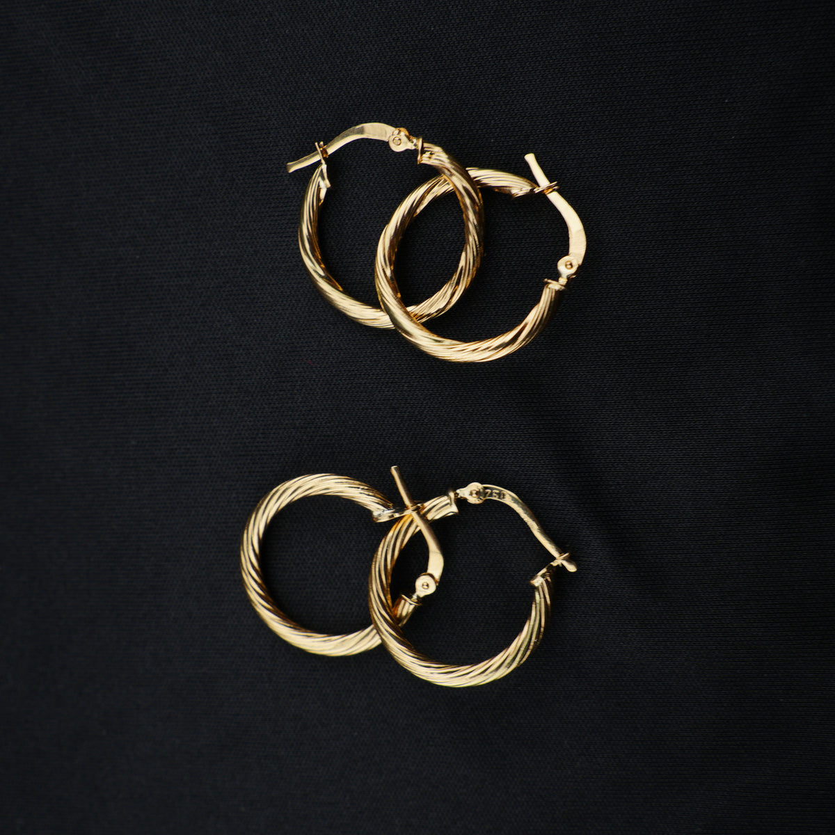 Candongas Tipo Melcocha en Oro 18K