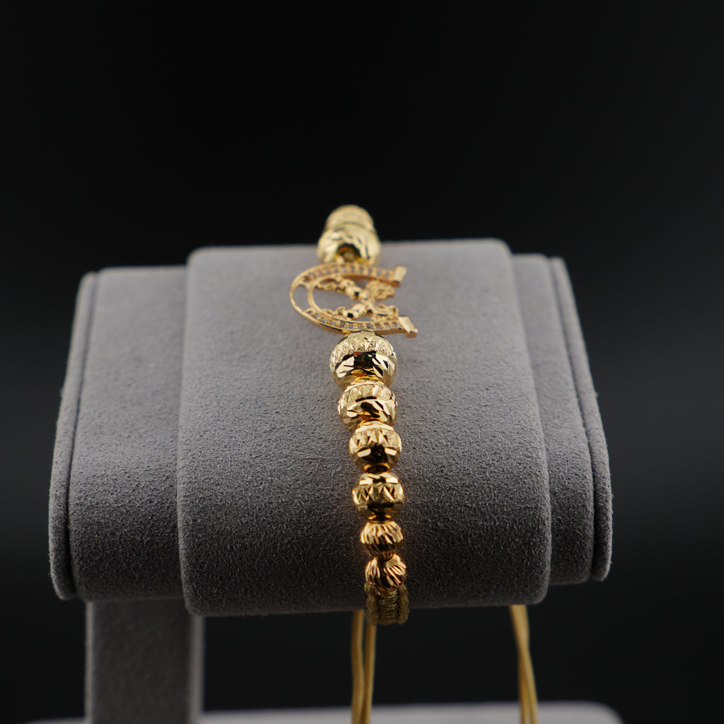 Pulsera Tejida Artesanal en Oro 18K con Caballo