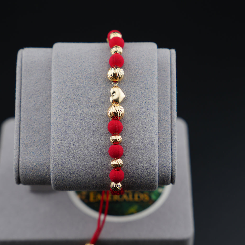 Pulsera Tejida de Corazón en Oro 18K