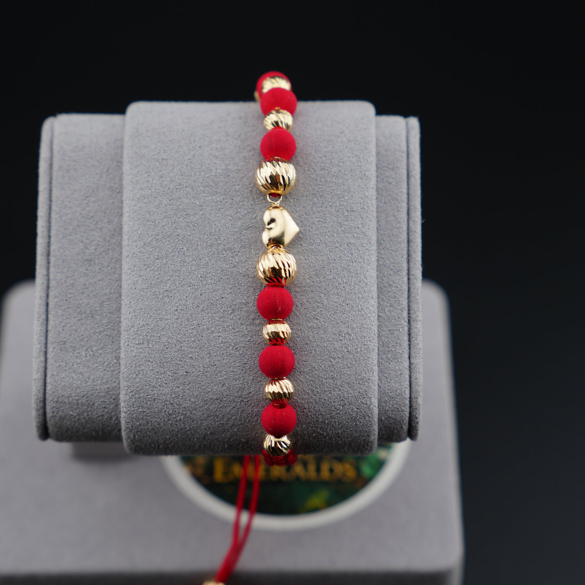 Pulsera Tejida de Corazón en Oro 18K